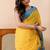 Yellow handloom mark pure cotton jamdani and taseels saree