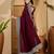 wine silk blend chiffon embroidered saree with unstitched blouse