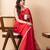 Red handloom mark dhanikhali mul cotton jamdani saree