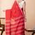 Red handloom mark dhanikhali mul cotton jamdani saree