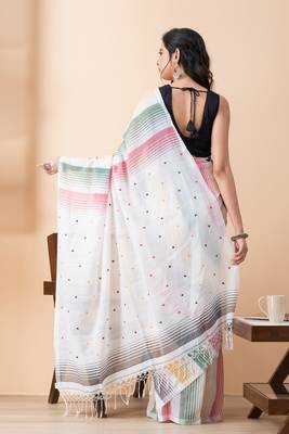 Colorful handloom mark mul cotton jamdani saree 2