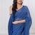 Navy blue handloom mark mul cotton all over small checks with tassels saree