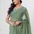 Light green handloom mark mul cotton all over small checks with tassels saree