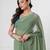 Light green handloom mark mul cotton all over small checks with tassels saree