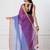 Indigo colorblocked mul cotton with zari stripes and tassels saree
