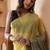Yellow colorblocked mul cotton with stripes and tassels saree
