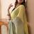 Yellow colorblocked mul cotton with stripes and tassels saree