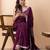 Purple handloom pure cotton all over jamdani buta and big tassels saree