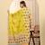 Yufta yellow ethnic motifs sequins work straight kurta trouser dupatta set