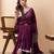 Purple handloom pure cotton all over jamdani buta and big tassels saree