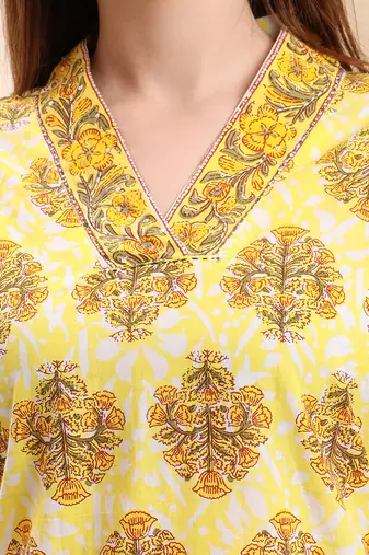 yellow ethnic motifs sequins work straight kurta trouser dupatta set