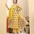 Yufta yellow ethnic motifs sequins work straight kurta trouser dupatta set