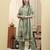 Yufta green pure cotton floral thread work straight kurta trouser dupatta set
