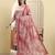 Yufta pink pure cotton floral thread work straight kurta trouser dupatta set