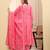Yufta pink pure cotton floral thread work anarkali kurta trouser dupatta set