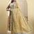 Yufta yellow pure cotton thread work anarkali kurta trouser dupatta set