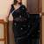 Black handloom mark mul cotton jamdani weaving saree