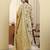 Yufta yellow pure cotton thread work anarkali kurta trouser dupatta set