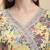 Yufta yellow pure cotton thread work anarkali kurta trouser dupatta set