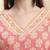 Yufta pink pure cotton beads and stones straight kurta trouser dupatta set