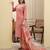 Yufta pink pure cotton beads and stones straight kurta trouser dupatta set