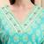 Yufta sea green pure cotton beads and stones straight kurta trouser dupatta set