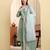 Yufta sea green pure cotton floral sequins-work straight kurta trouser dupatta set