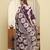 Yufta purple floral a-line kurta trouser dupatta set