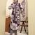 Yufta purple floral a-line kurta trouser dupatta set