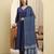 Yufta blue floral a-line maternity kurta trouser dupatta set