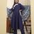 Yufta blue floral a-line maternity kurta trouser dupatta set