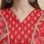 Yufta red beads and stones straight kurta trouser dupatta set