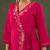 Yufta pink silk blend dori embroidery angrakha kurta set with divider palazzo