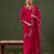 Yufta pink embroidered straight kurta palazzo dupatta set have a lining kurta