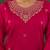 Yufta pink embroidered straight kurta palazzo dupatta set have a lining kurta