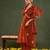 Yufta orange mul chanderi a-line kurta trouser set
