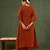 Yufta orange mul chanderi a-line kurta trouser set
