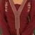 Yufta red embroidered straight silk blend long sleeves kurti palazzo dupatta set