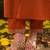 Yufta orange silk blend kurta set with embroidery