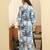 Yufta blue textured print straight kurta trouser set