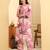 Yufta pink textured print straight kurta trouser set