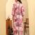 Yufta pink textured print straight kurta trouser set