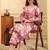 Yufta pink textured print straight kurta trouser set