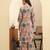 Yufta peach ethnic motifs a-line kurta trouser set