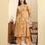 Yufta mustard floral print a-line kurta trouser set