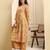 Yufta mustard floral print a-line kurta trouser set