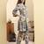 Yufta blue floral print a-line kurta trouser set