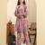 Yufta multi floral print a-line kurta trouser set
