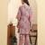 Yufta multi floral print a-line kurta trouser set