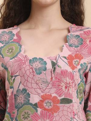multi floral print a-line kurta trouser set 4